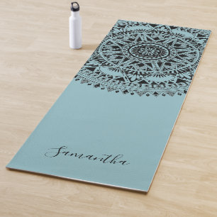 Personalized Mandala Blue Yoga Mat