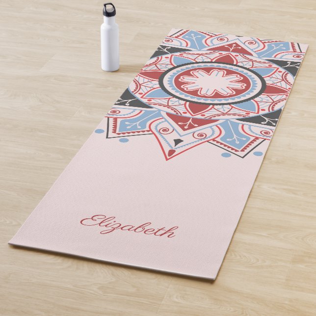 Personalized Mandala Pattern Pink Yoga Mat (In Situ)