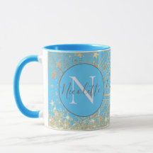 Personalized Mandala with Gold Stars Monogram