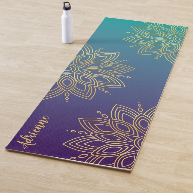 Personalized Mandala Yoga Mat Custom Name Fitness (In Situ)