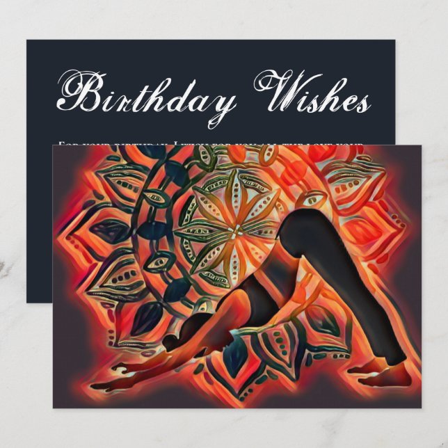 Personalized Mandala Yoga Spiritual Happy Birthday (Front/Back)