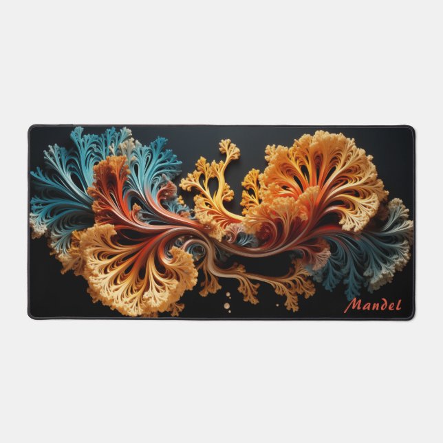 Personalized Mandelbrot Julia Set Desk Mat (Front)
