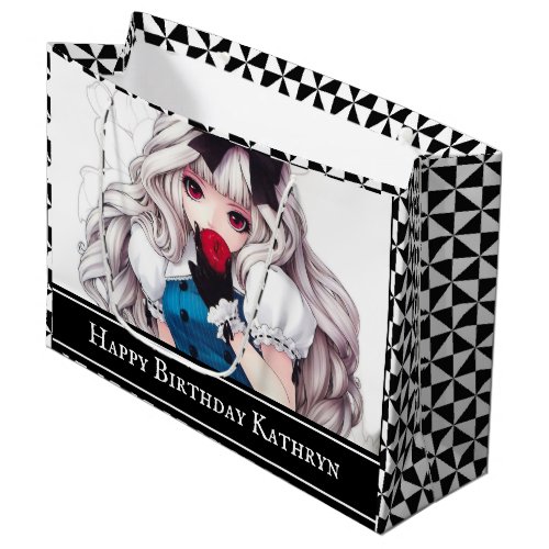 Personalized Manga Art Alice Large Gift Bag