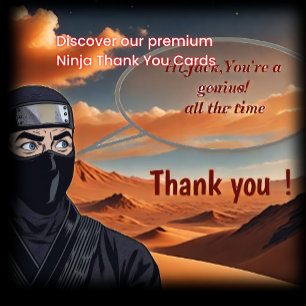 Personalized Manga Comic Ninja Thank You Card