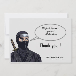 Personalized Manga Comic Ninja Thank You Card