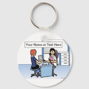 Personalized Manicurist Nail Tech - Female Cartoon Keychain