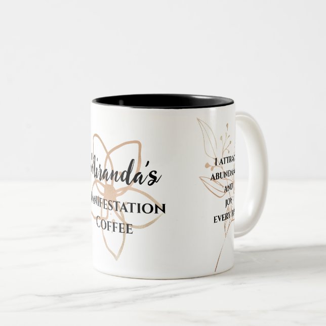 Personalized Manifestation Law of attraction Two-Tone Coffee Mug (Front Right)