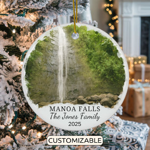 Personalized Manoa Falls Ornament, Hawaii Ceramic Ornament