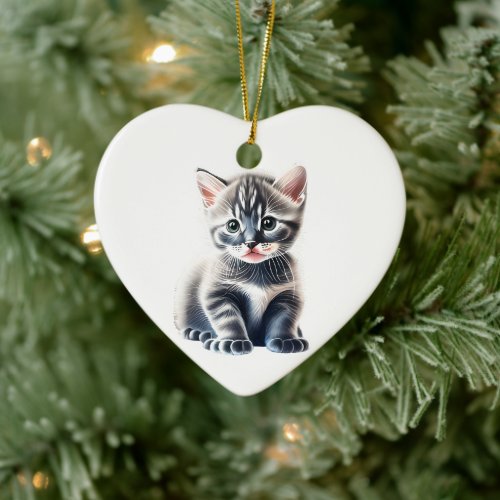 Personalized Manx Kitten Ceramic Ornament