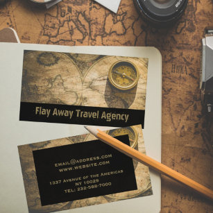 Personalized map and compass photo business card
