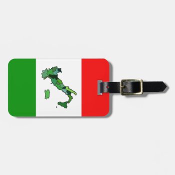 Personalized Map Of Italy And Italian Flag. Luggage Tag by judgeart at Zazzle
