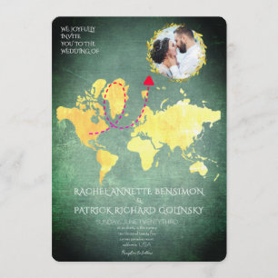 Personalized Map of Love Journey Wedding Invitation