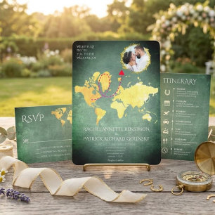 Personalized Map of Love Journey Wedding Invitation