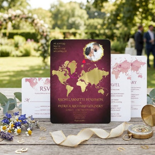 Personalized Map of Love Journey Wedding Invitation