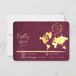 Personalized Map of Love Journey Wedding RSVP Card