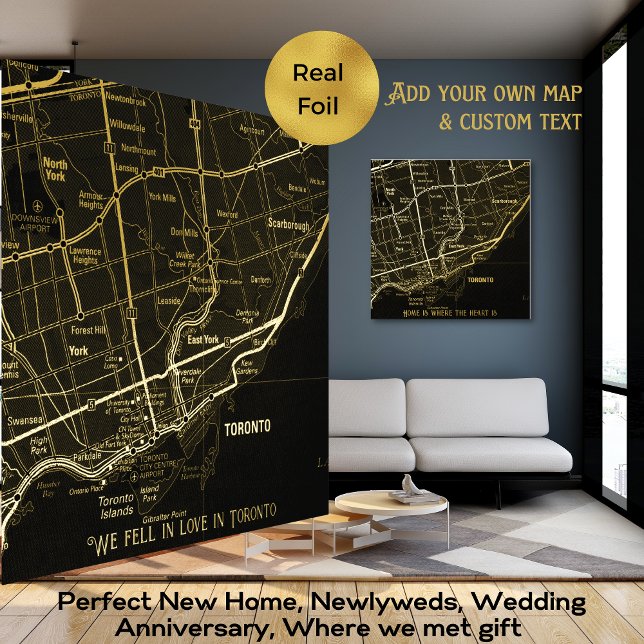 Personalized Map Wedding Newlyweds Anniversary Foil Prints (Creator Uploaded)