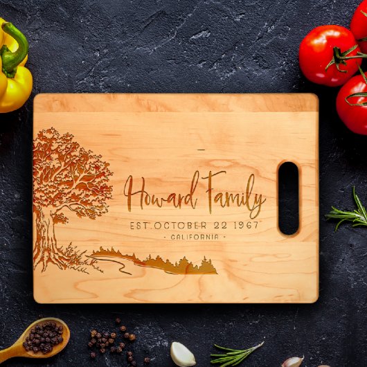 Personalized Maple Cutting Board Family Tree (Front)