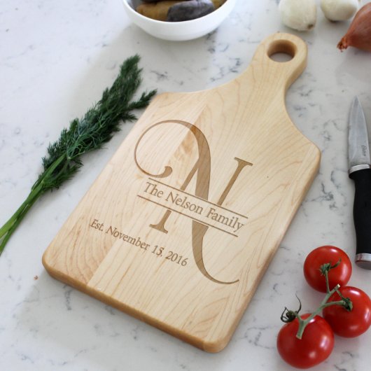 Personalized Maple Cutting Board | Nelson (Front Right)