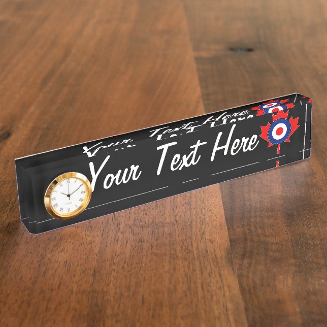 Personalized Maple Leaf Roundel Mod CANADA Name Plate (Side)