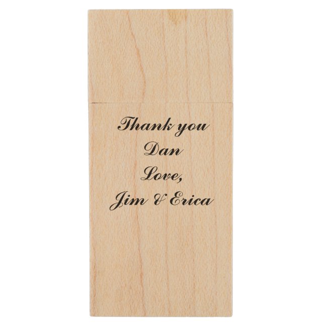 Personalized Maple USB Flash Drive (Front Vertical)