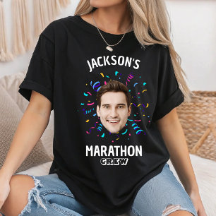 Personalized Marathon Crew Custom Face Runner Team T-Shirt