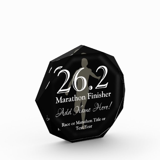 Personalized Marathon Runner 26.2 Keepsake Acrylic Award (Left)