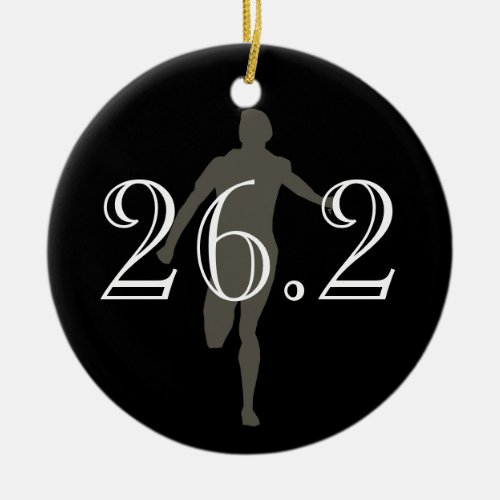 Personalized Marathon Runner 262 Keepsake Black Ceramic Ornament