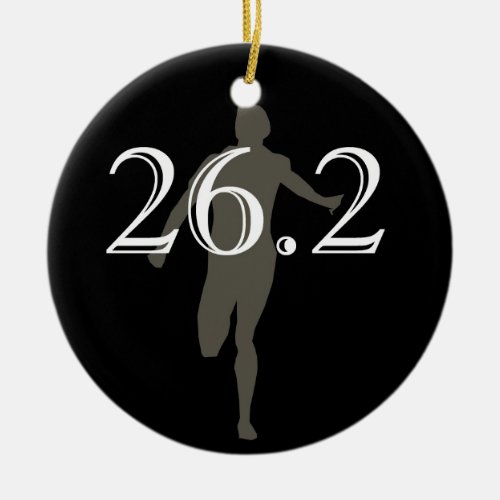 Personalized Marathon Runner 262 Keepsake Black Ceramic Ornament