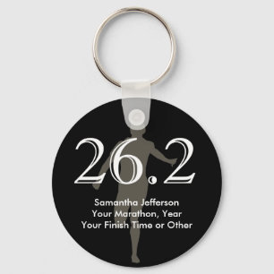 Personalized Marathon Runner 26.2 Keepsake Black Keychain