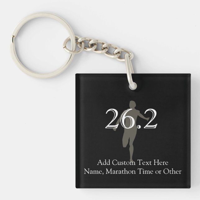 Personalized Marathon Runner 26.2 Keepsake Keychain (Front)