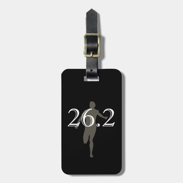 Personalized Marathon Runner 26.2 Keepsake Luggage Tag (Front Vertical)
