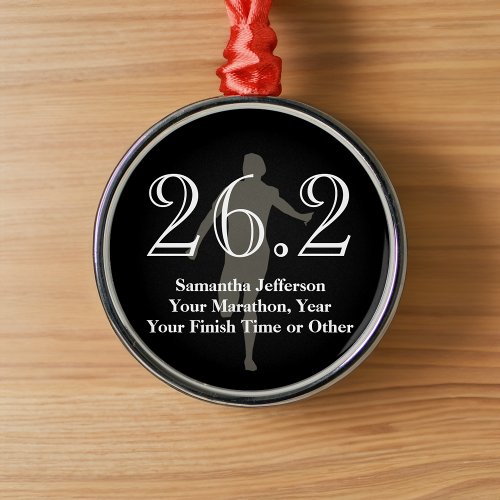 Personalized Marathon Runner 262 Keepsake Medal Metal Ornament