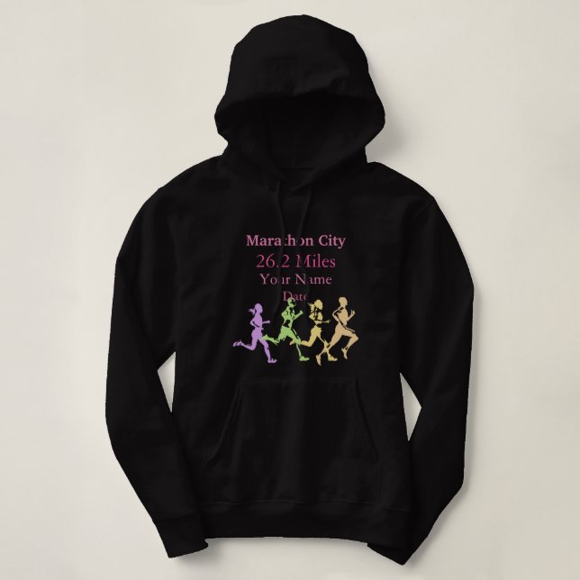 Personalized Marathon Runner Hoodie (Design Front)