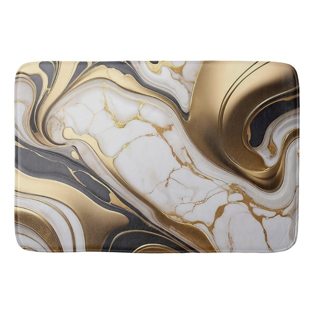 Personalized Marble Agate Elegant Custom Gift Bath Mat (Front)