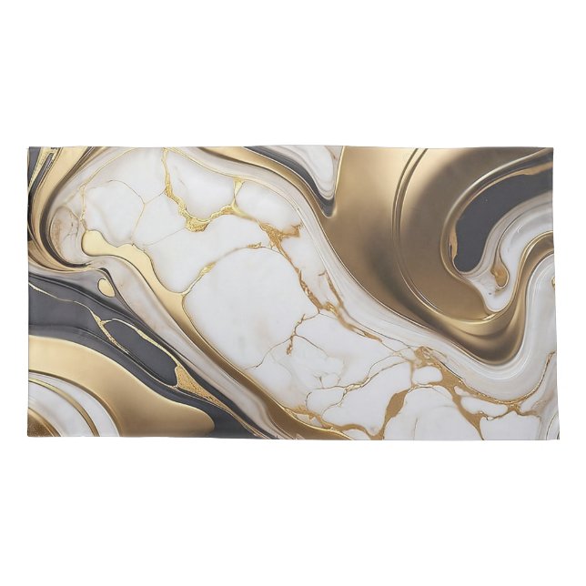 Personalized Marble Agate Elegant Custom Gift Pillow Case (Back)