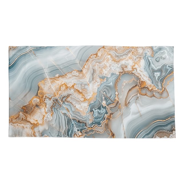 Personalized Marble Agate Elegant Custom Gift Pillow Case (Back)