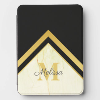 Personalized Marble Black Gold Chevron Kindle Cover