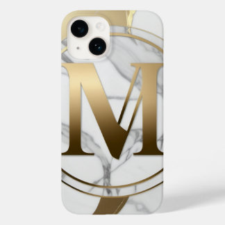 Personalized Marble & Gold Monogram iPhone Case