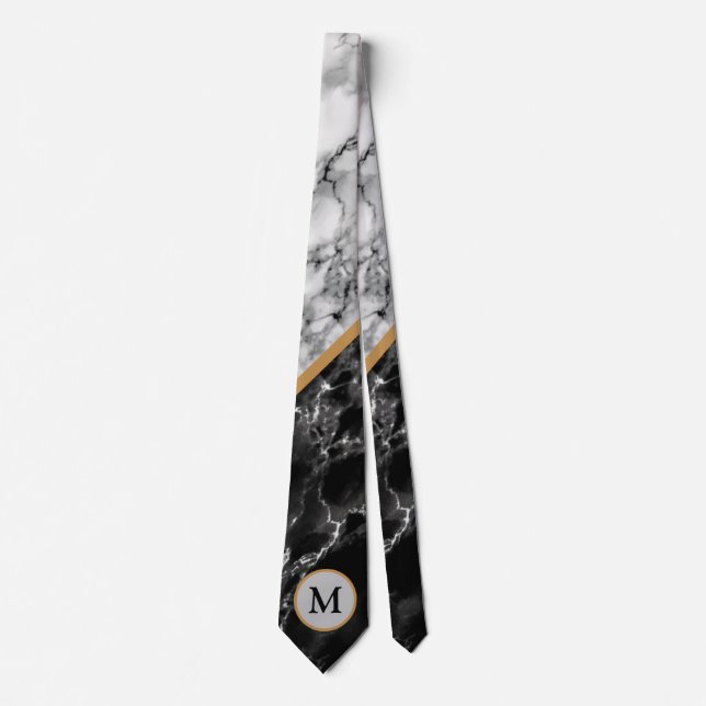 Personalized Marble Neck Tie with Your Letter (Front)