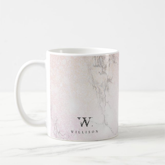 Personalized Marble rose Glitter Coffee Mug (Left)