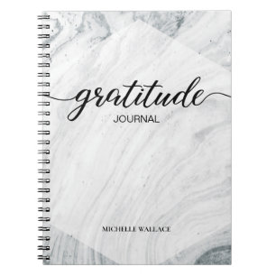 Personalized Marble Script Gratitude Journal