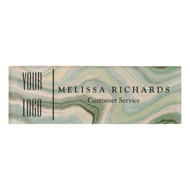 Personalized Marble Small Name Badge (Front)