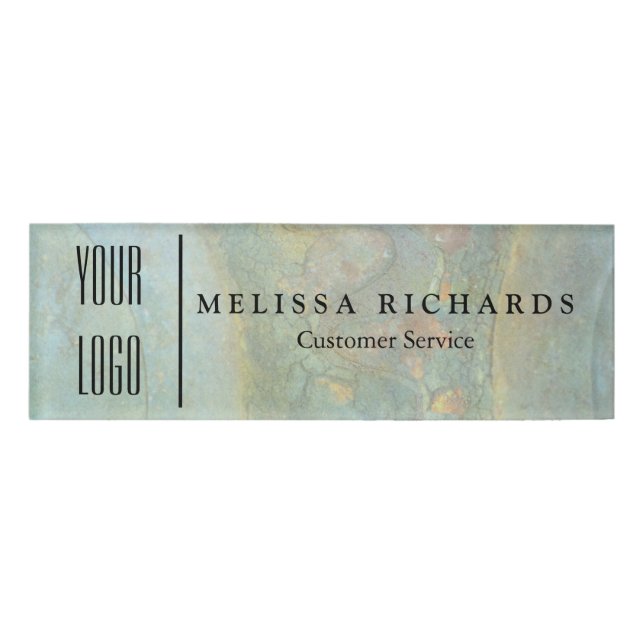 Personalized Marble Small Name Badge (Front)