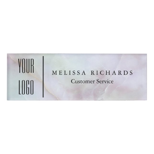 Personalized Marble Small Name Badge (Front)