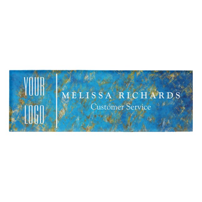 Personalized Marble Small Name Badge (Front)
