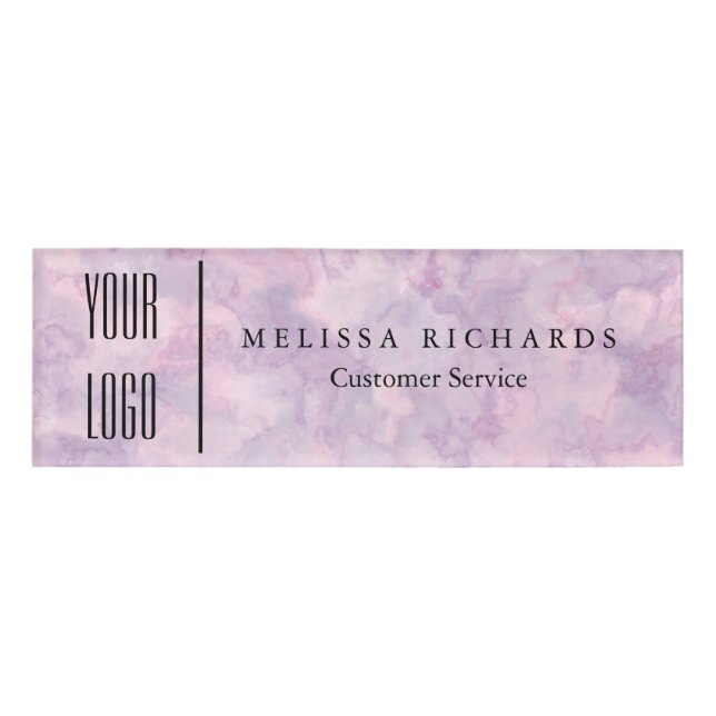 Personalized Marble Small Name Badge (Front)