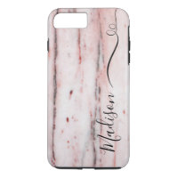 Personalized Marble Swirl Phone Case Pink
