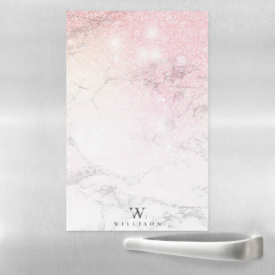 Personalized Marble with glitter details Magnetic Dry Erase Sheet