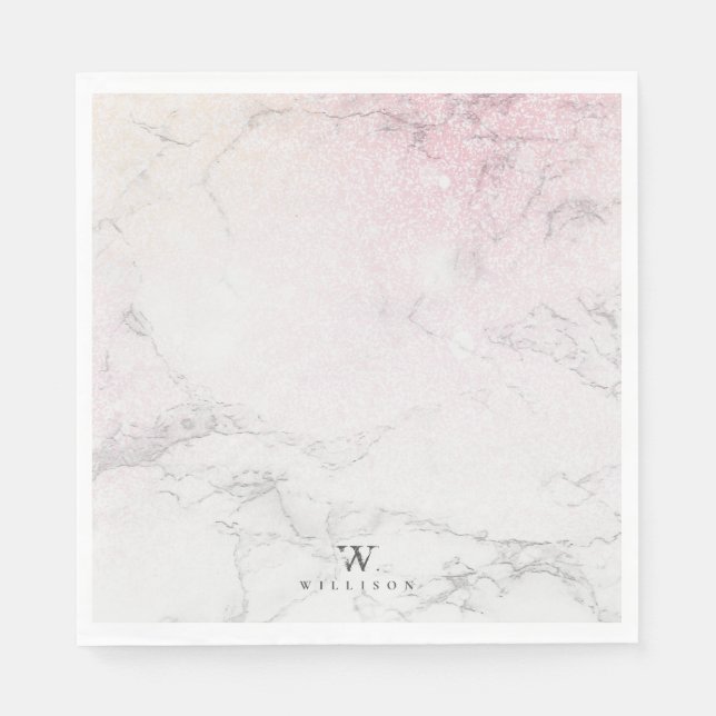 Personalized Marble with glitter details Napkins (Front)