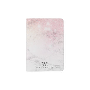 Personalized Marble with glitter details Passport Holder